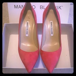 Pink Suede Manolo Blahnik Heels Size 39